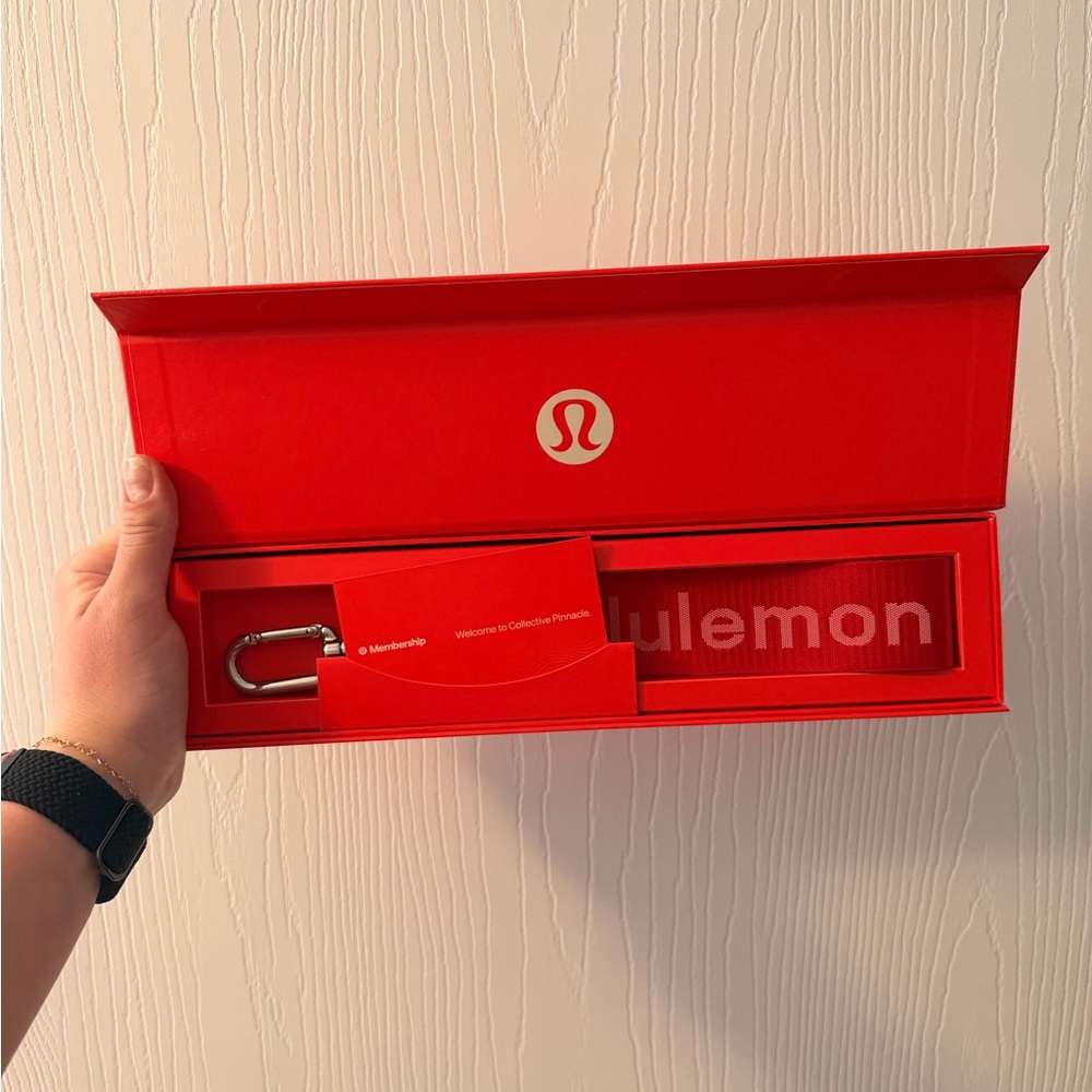 lululemon athletica Red Branded Lanyard with Silver Clip - Picture 2 of 3